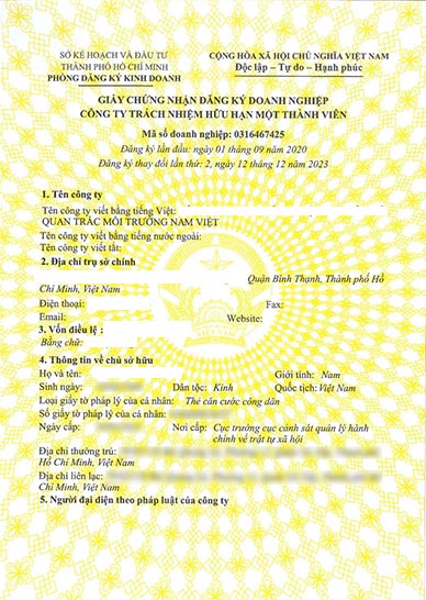 Giấy chứng nhận đăng kí doanh nghiệp