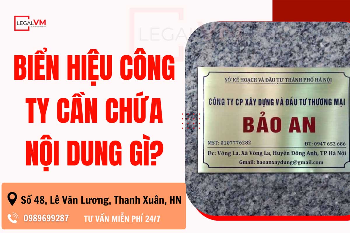 Biển hiệu công ty cần có nội dung gì