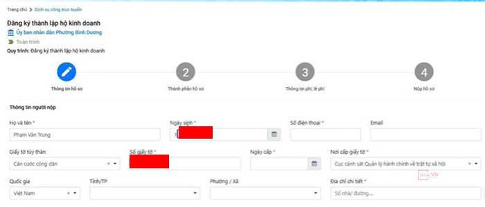 Các bước Đăng ký hộ kinh doanh online