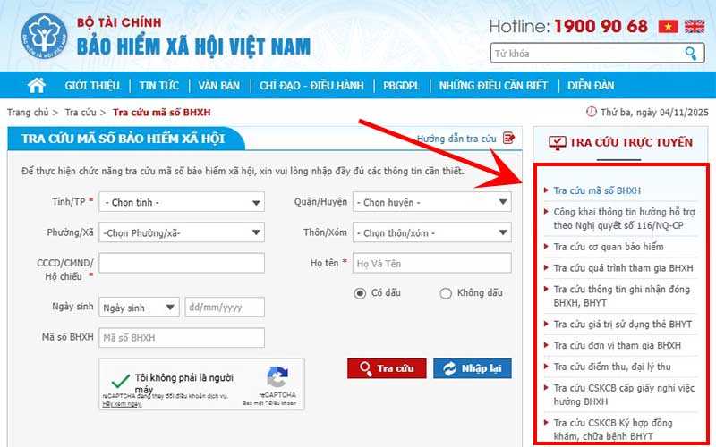 Cách tra cứu bảo hiểm y tế bằng căn cước công dân trên website Bảo hiểm xã hội Việt Nam
