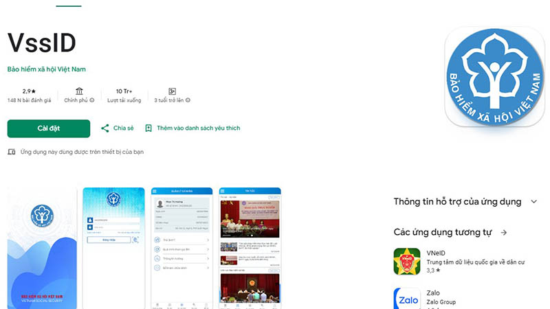 tra cứu hạn thẻ BHYT VssID trên thiết bị máy tính