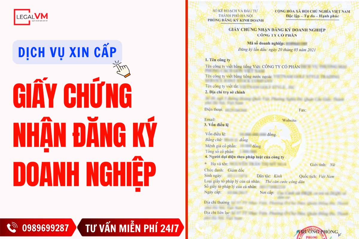 Dịch vụ xin cấp giấy chứng nhận đăng ký doanh nghiệp