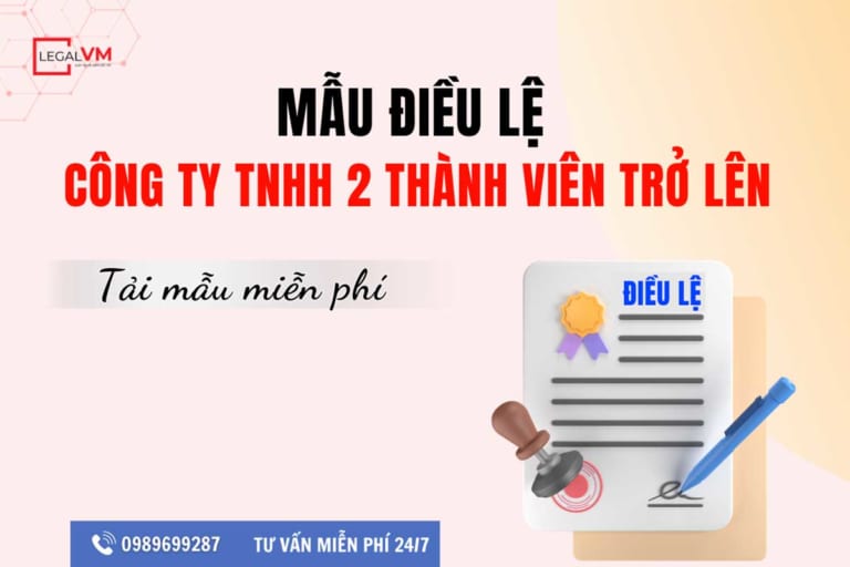 Mẫu điều lệ công ty TNHH 2 thành viên trở lên